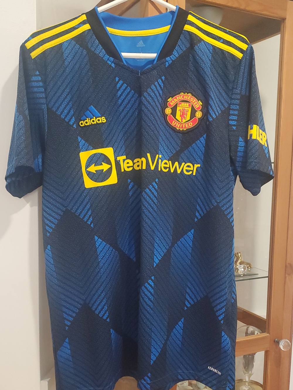 Y2K Manchester United Soccer Adidas Aeroready Jersey Shirt men's L